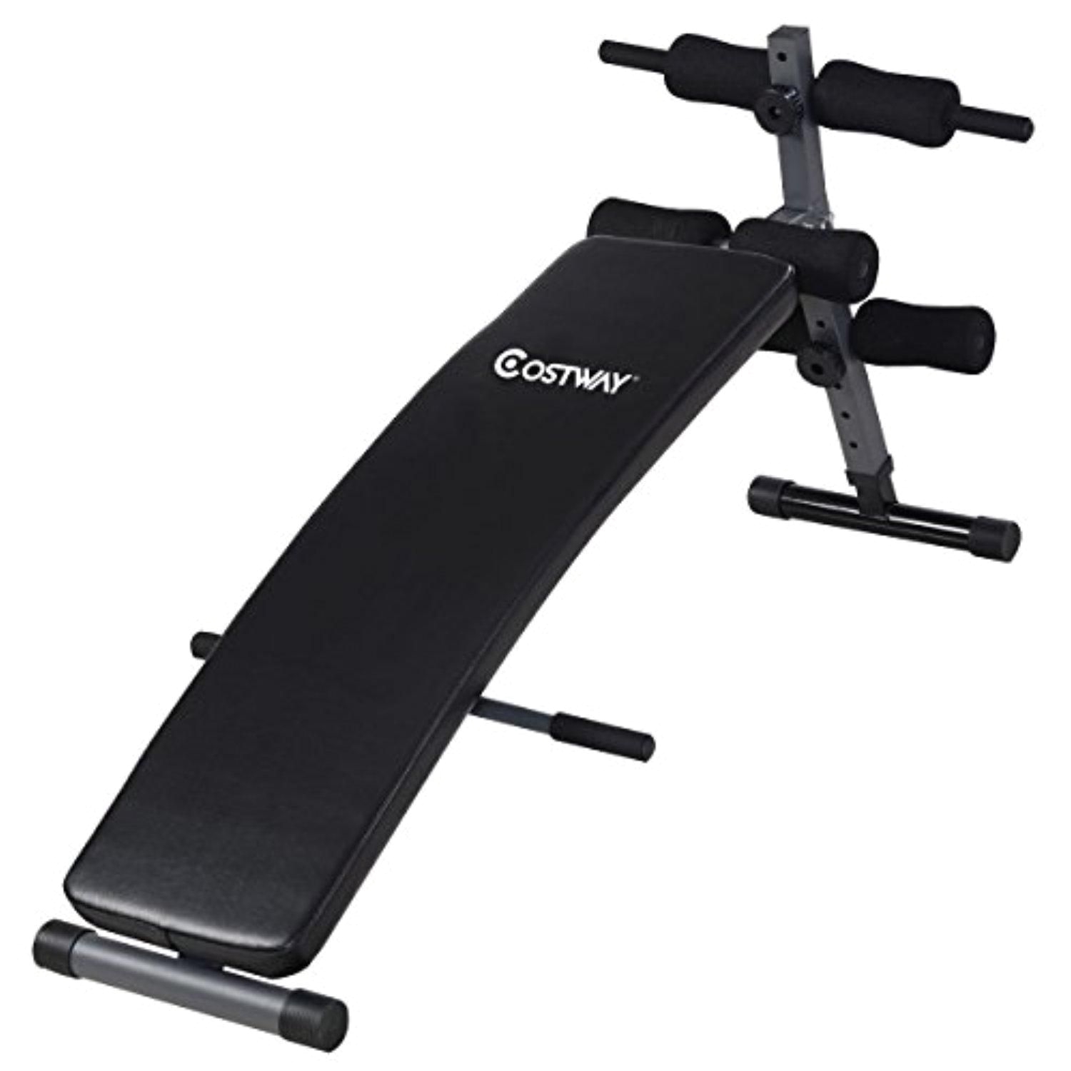 costway adjustable arc shaped decline sit up bench crunch board fitness workout