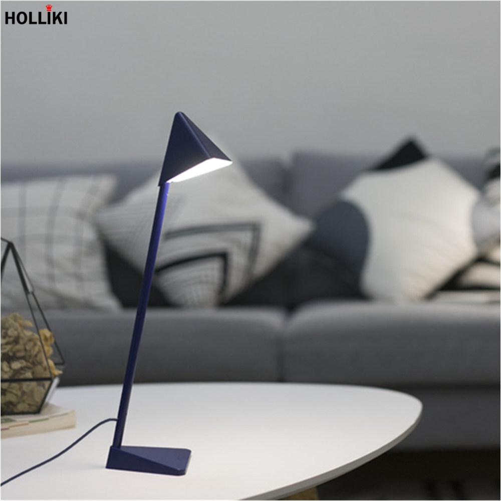 led geometry triangle desk table lamp minimalist detachable touch dimmer reading lamp for office student study luminaria de mesa in desk lamps from lights