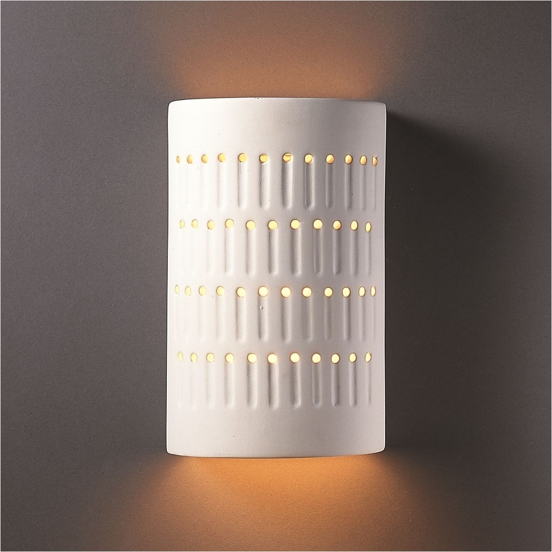 justice design group 1 light multi directional cactus cylinder ceramic sconce large white