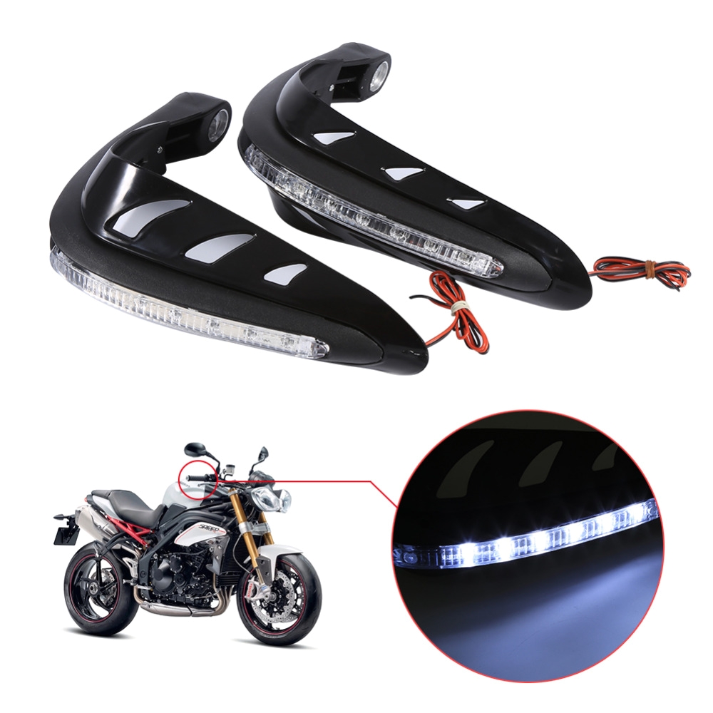 1 pair universal motorcycle handguards motocross hand guards one set combination handlebar protector with led turn