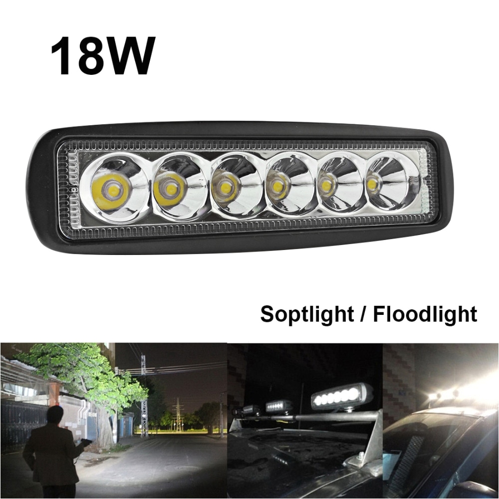 1550lm mini 6 inch 18w 12v led work light bar off road car worklight driving lamp for auto offroad boating hunting fishing in light bar work light from