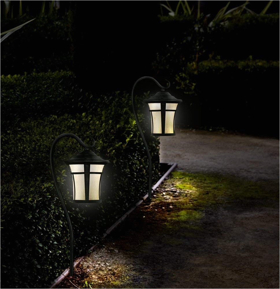 textured black led carriage landscape light with hook landscape path lights amazon com