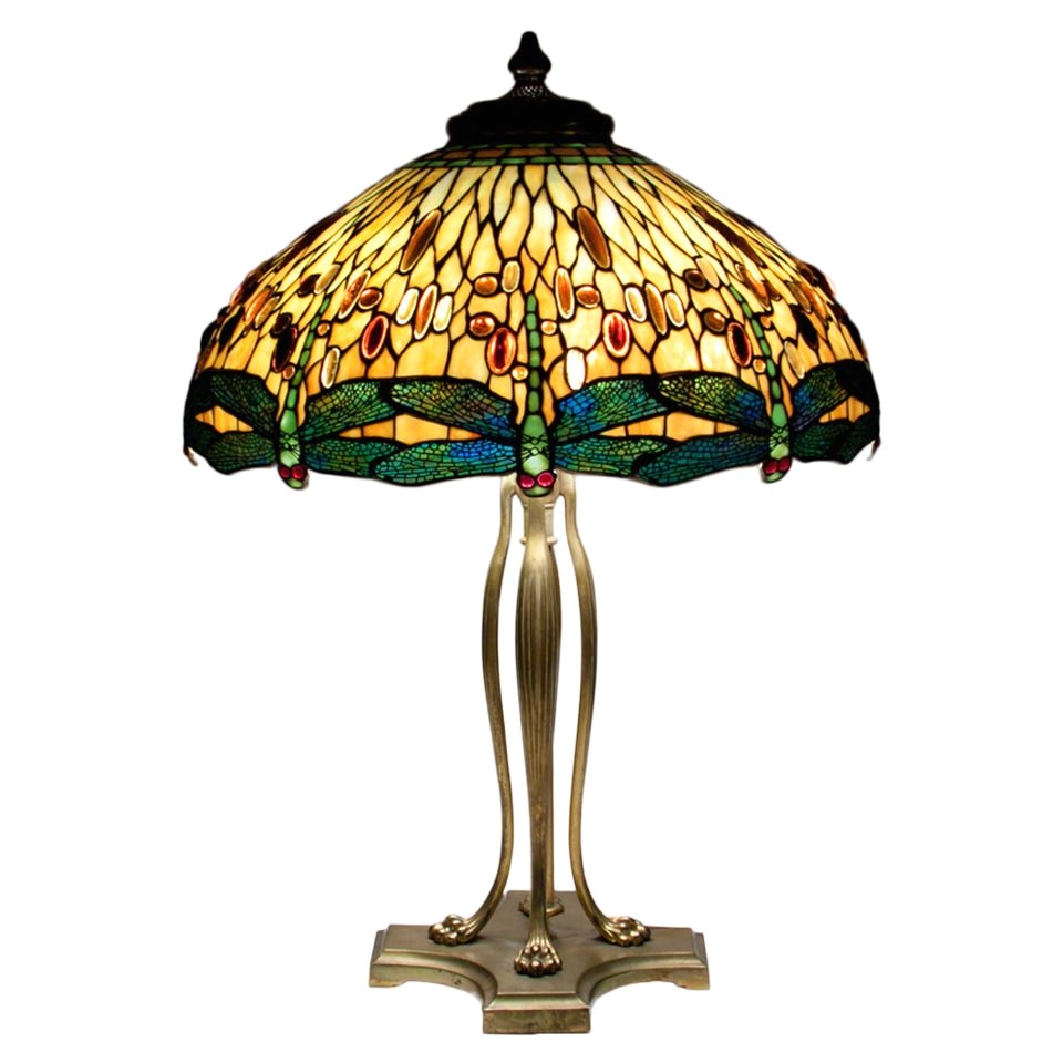 tiffany studios drophead dragonfly table lamp from a unique collection of antique and modern table lamps at