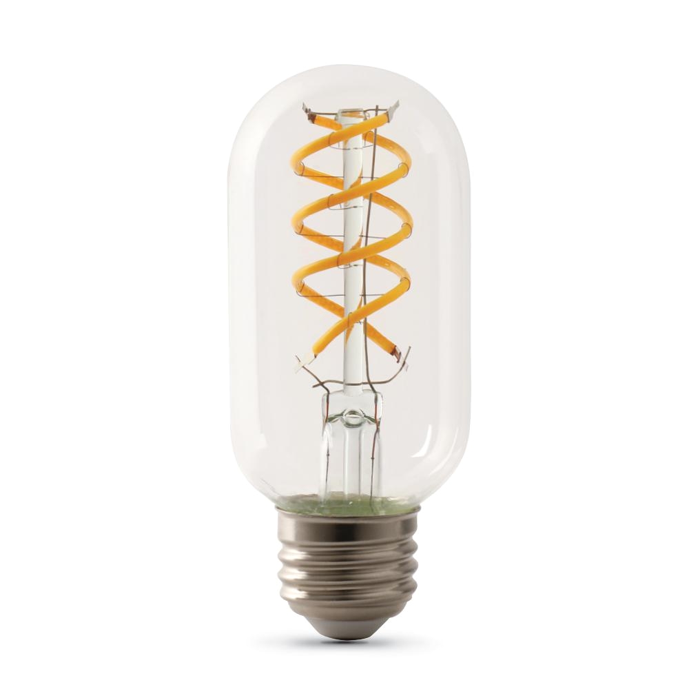 25 watt equivalent 2100k t14 dimmable spiral filament led vintage style clear