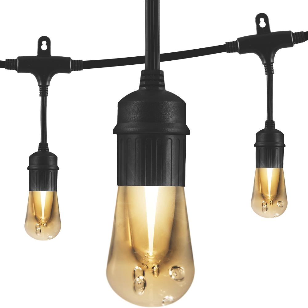 24 bulb 48 ft vintage integrated led cafe sting lights black