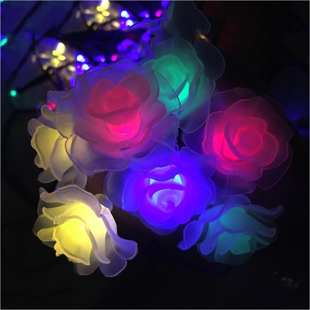 4m 20leds rose led string lighting nightlight multi valentine day flower party wedding christmas fairy decor with 220v eu plug paper lantern string lights