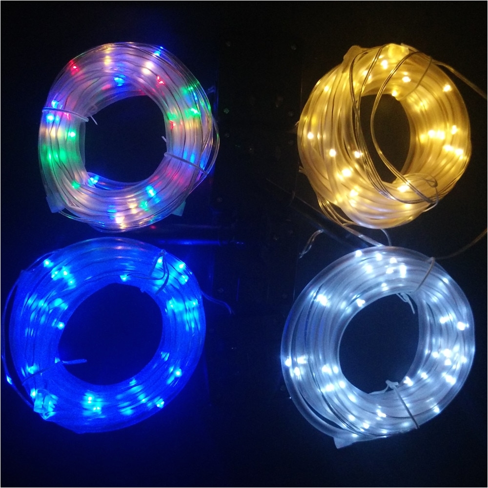 12m 100leds solar led string lights outdoor 4 colors rope tube led string solar powered fairy