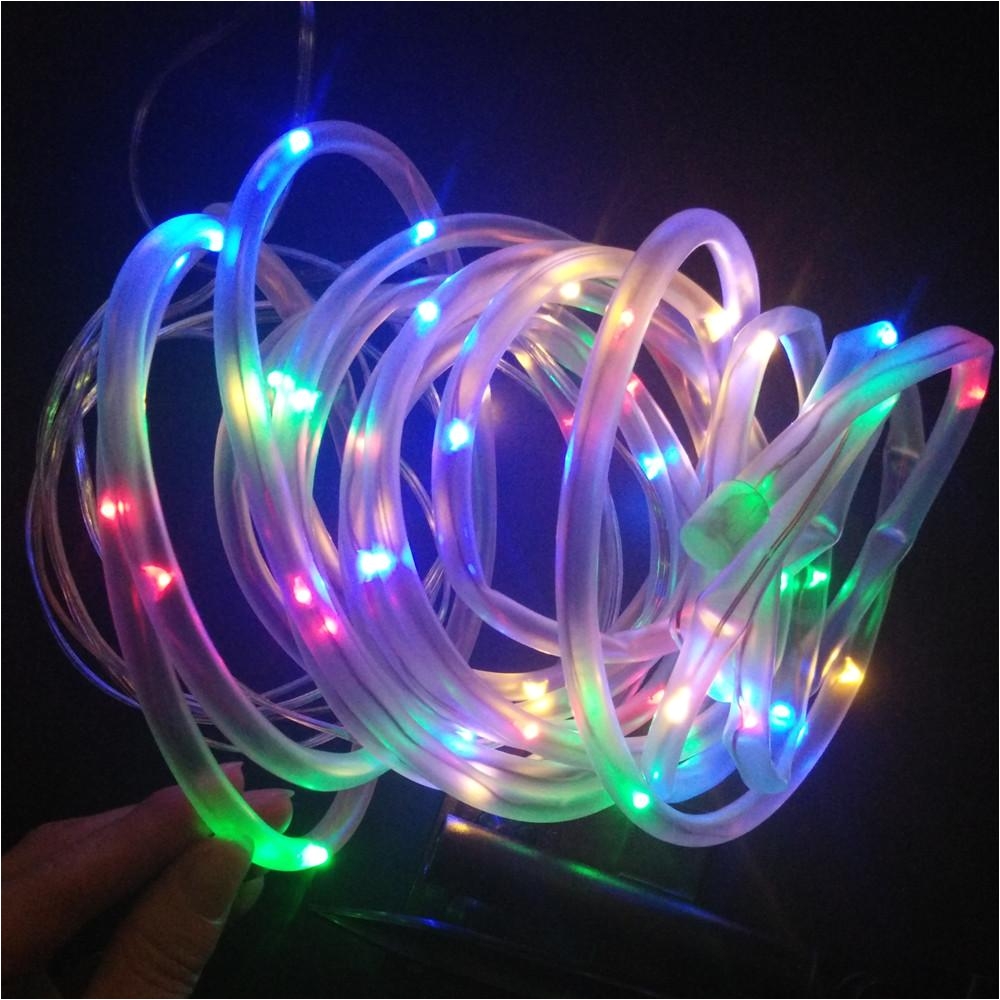 yiyang outdoor solar led string lights outdoor solar rope tube led string solar powered fairy lights for garden fence landscape