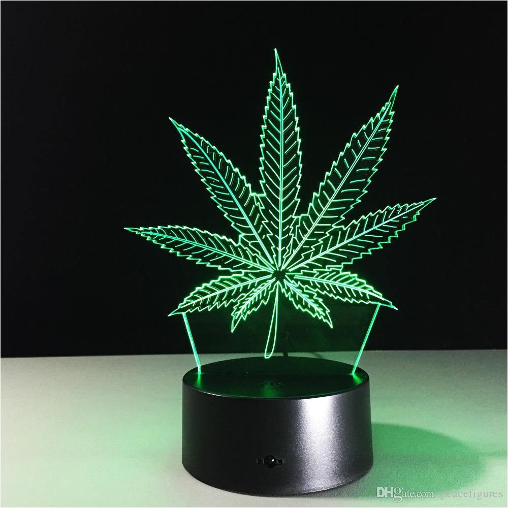 maple leaves 3d visual illusion lamp transparent acrylic night light led fairy lampa color changing touch