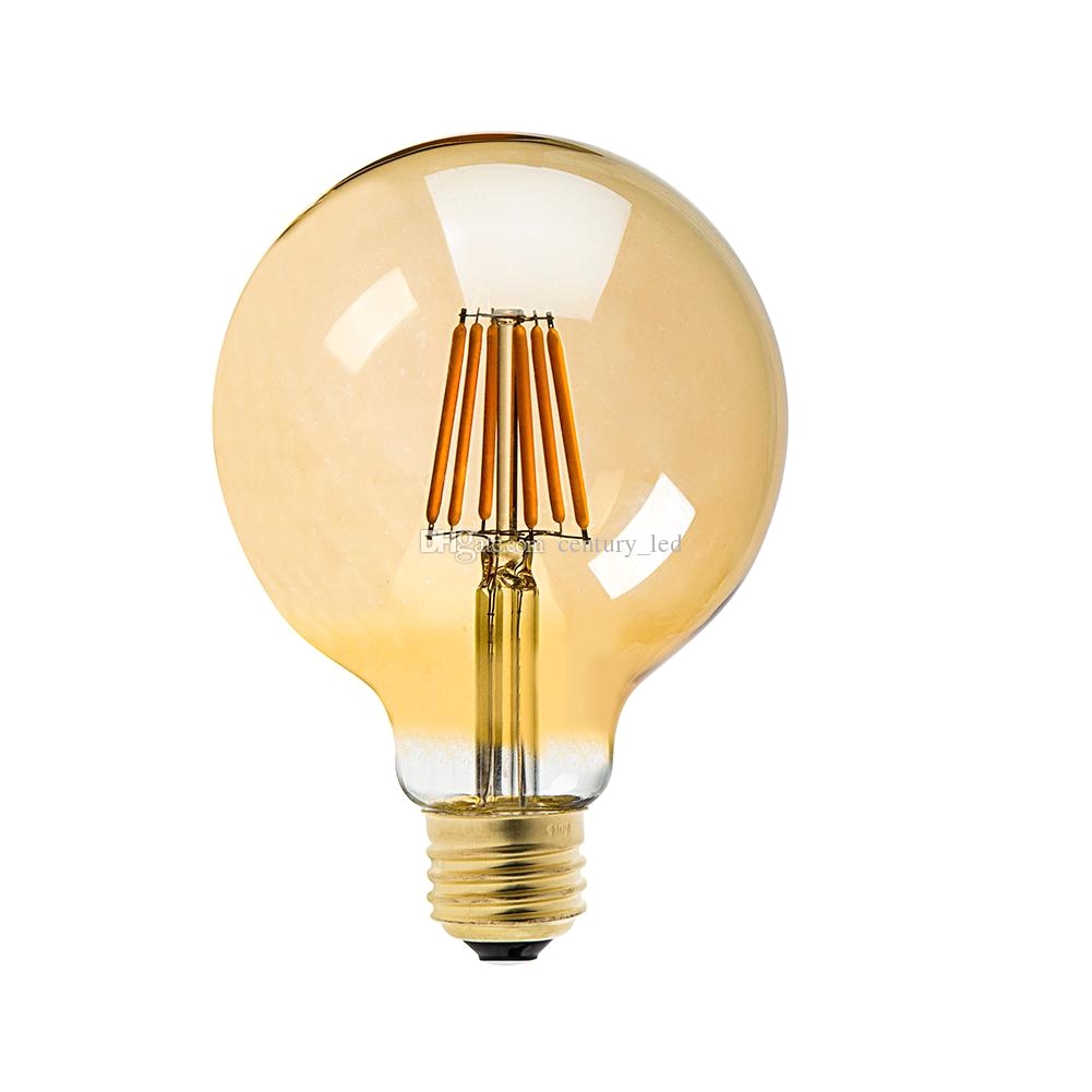 vintage led filament light bulb8w golden tint edison g125 globe style supper warm decorative household lampdimmable led g9 bulb candelabra led bulb from