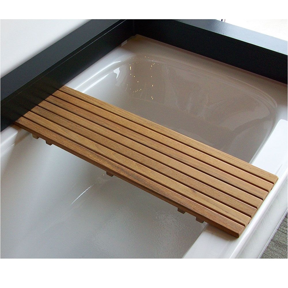 bathtub shelf seat in burmese or plantation teak