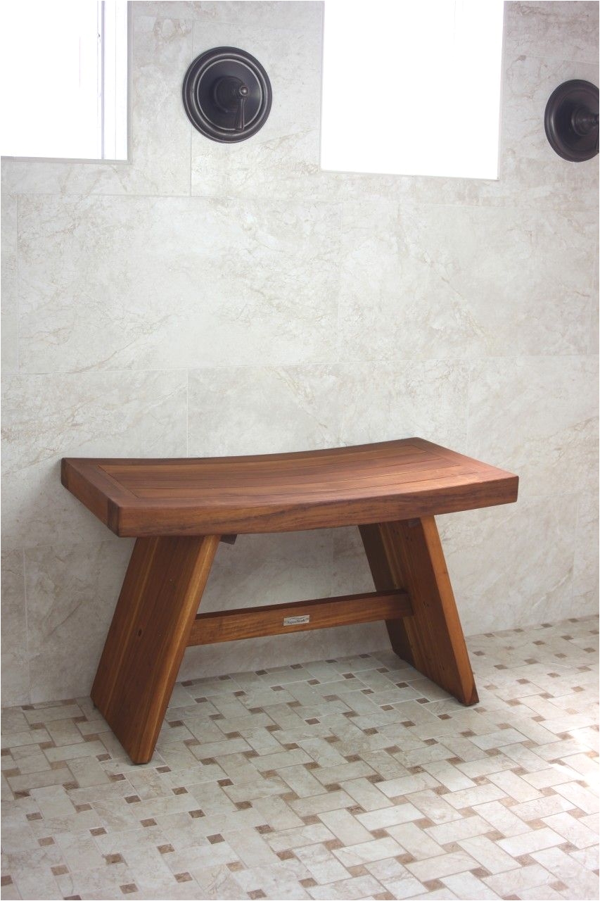 double teak shower stool bench 30
