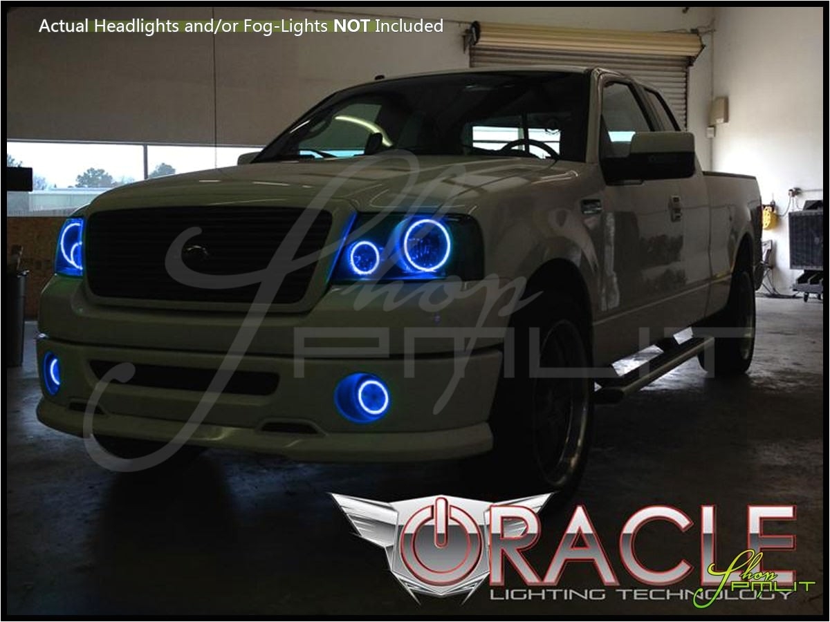 auto lights accessories car led lighting custom bulbs parts shoppmlit oracle 06 08 ford f150 blue headlight angel eyes demon halo rings drl headlamp kit