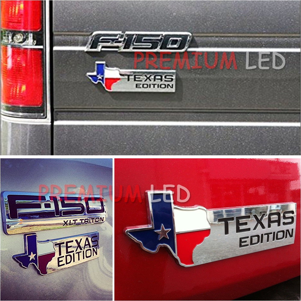1 chrome finish 3d texas edition emblem badges for ford f 150 f 250 f 350 also universal for chevy gmc dodge trucks in car stickers from automobiles