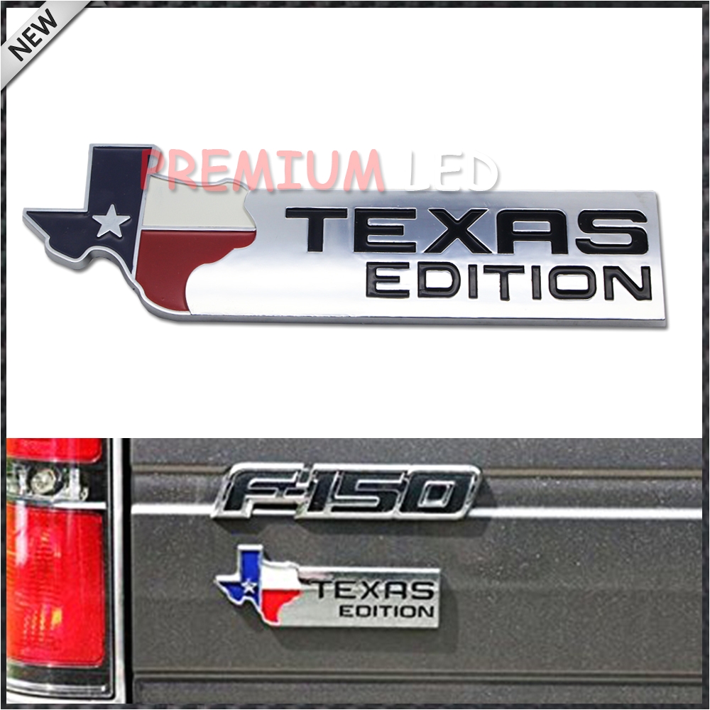 1 chrome finish 3d texas edition emblem badges for ford f 150 f 250 f 350 also universal for chevy gmc dodge trucks in car stickers from automobiles