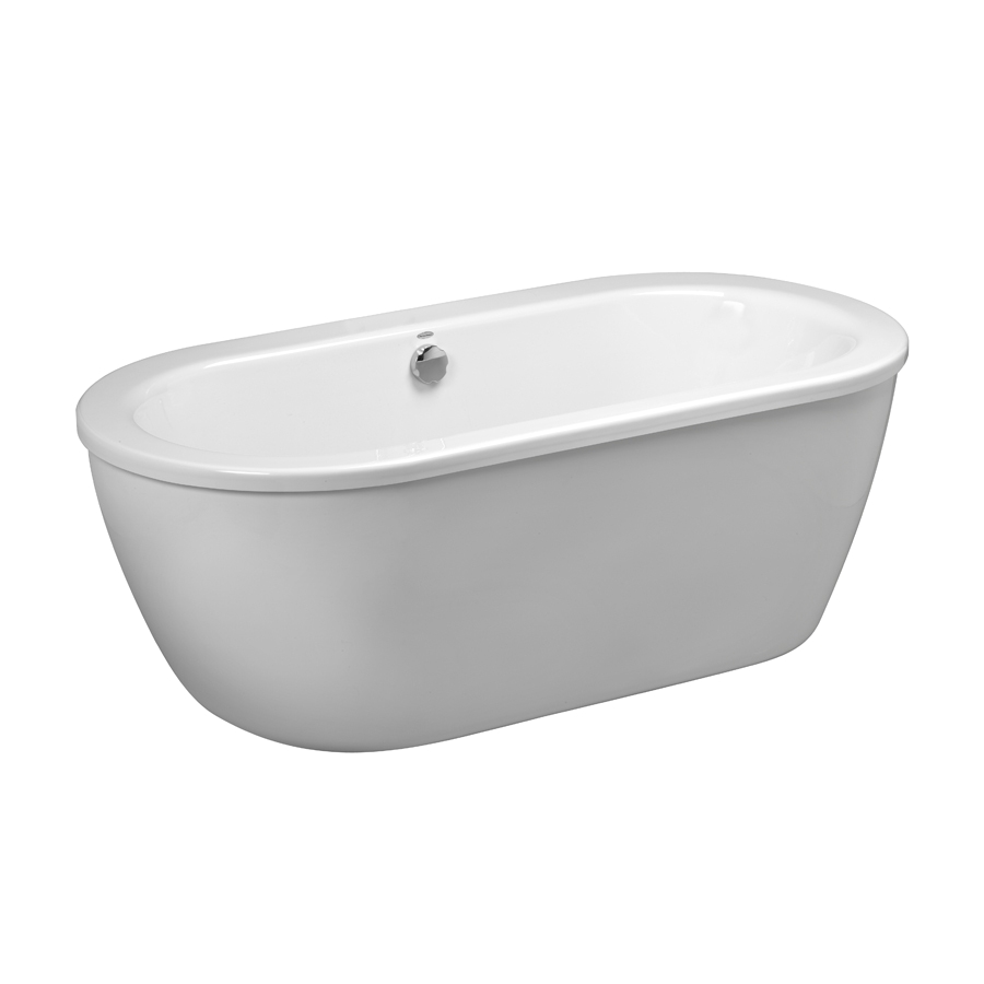 american standard clean 64 625 in white acrylic oval center drain freestanding bathtub