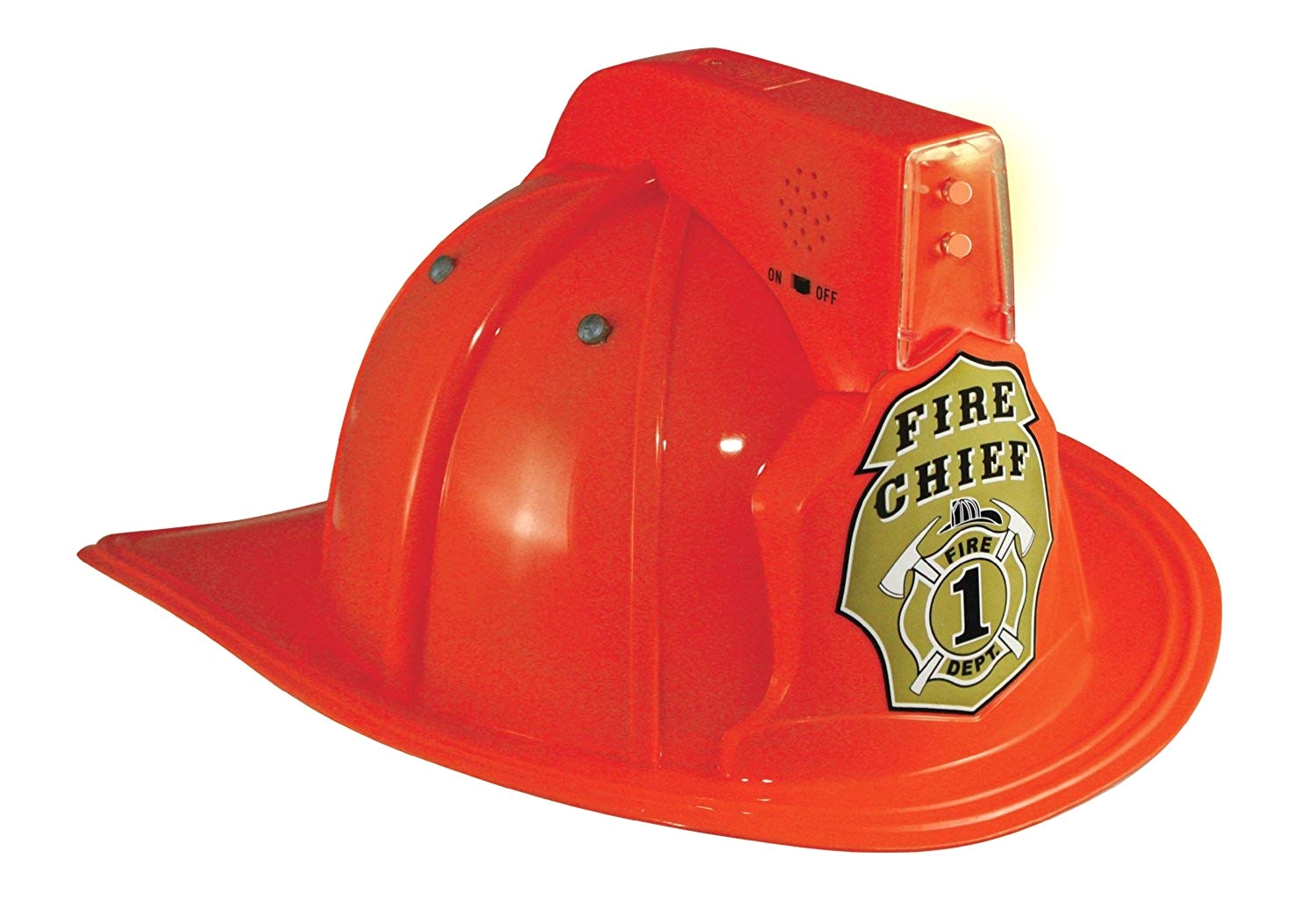 amazon com jr fire fighter red helmet w lights siren costume hat child clothing