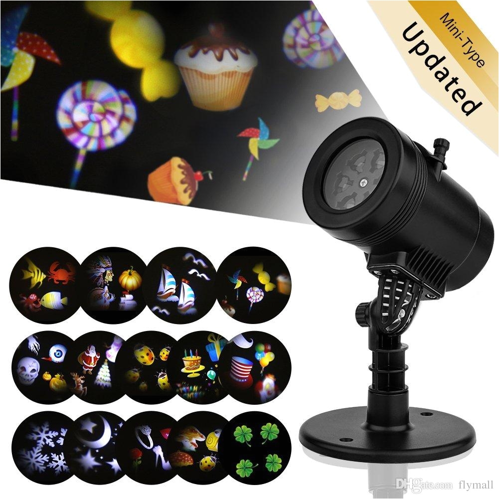 2018 new mini led projector light 14 patterns waterproof landscape lighting indoor wall spotlight projection lamp halloween christmas fairy light from