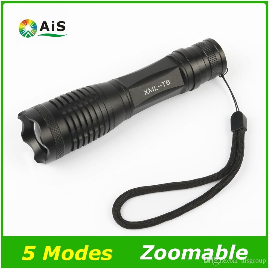 2018 xm l t6 cree 3800lm led torch adjustable portable led flashlight torch light for 1x18650 or 3xaaa rechargeable battery for outdoor activity from