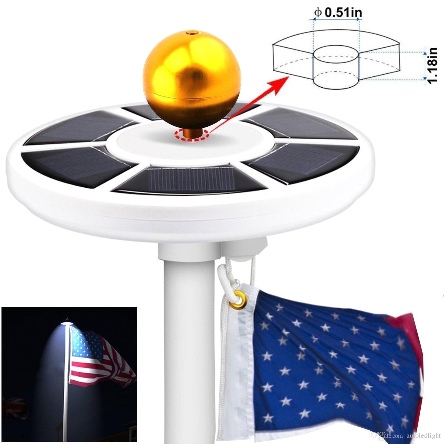 high bright 26 leds solar powered flag pole light 3w solar outdoor garden umbrella landscape led