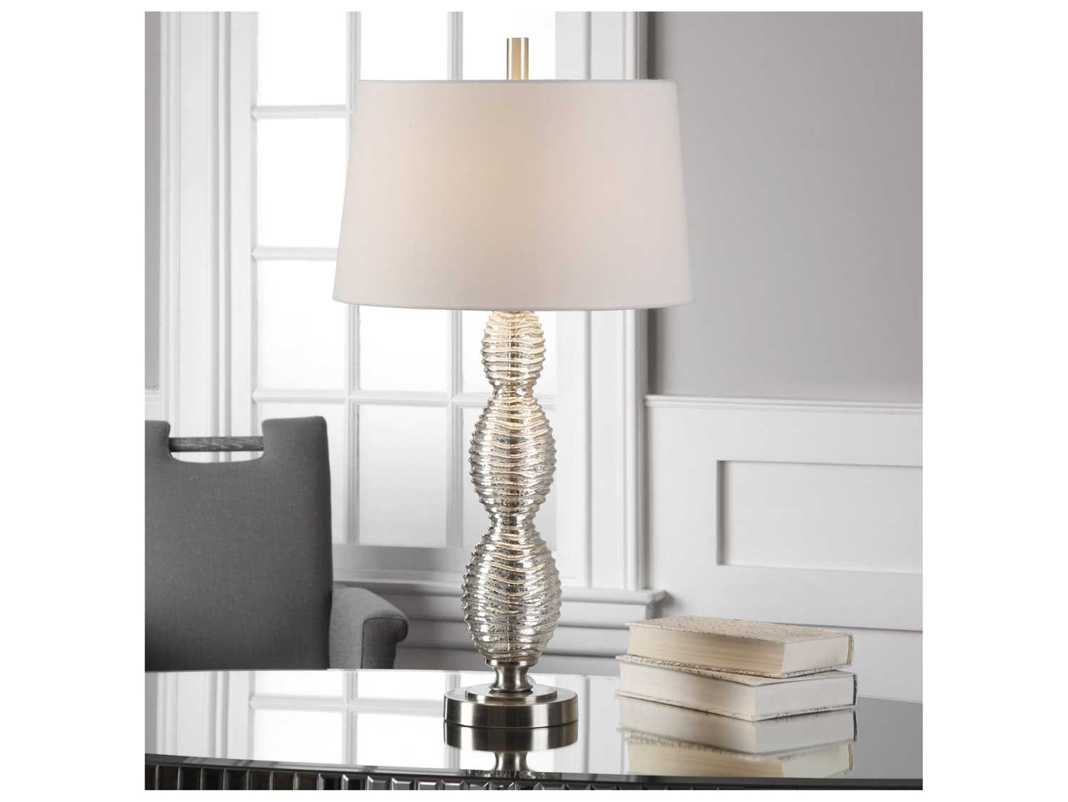 uttermost galatsi ribbed mercury glass buffet lamp