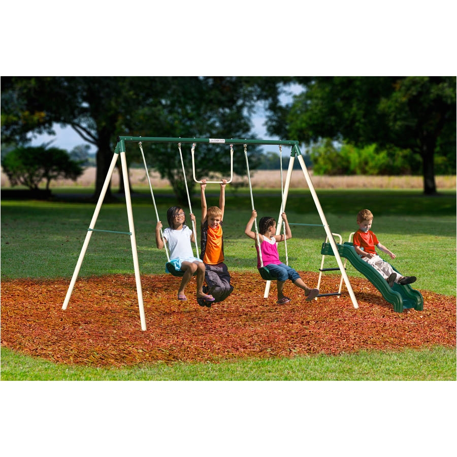 flexible flyer outside fun ii metal swing set walmart com