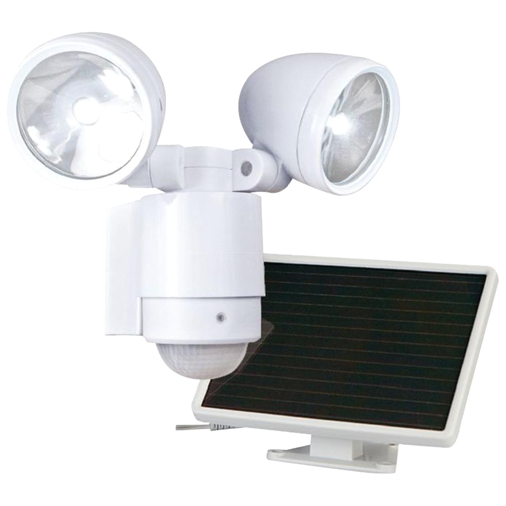 maxsa innovations bright dual head solar security light white