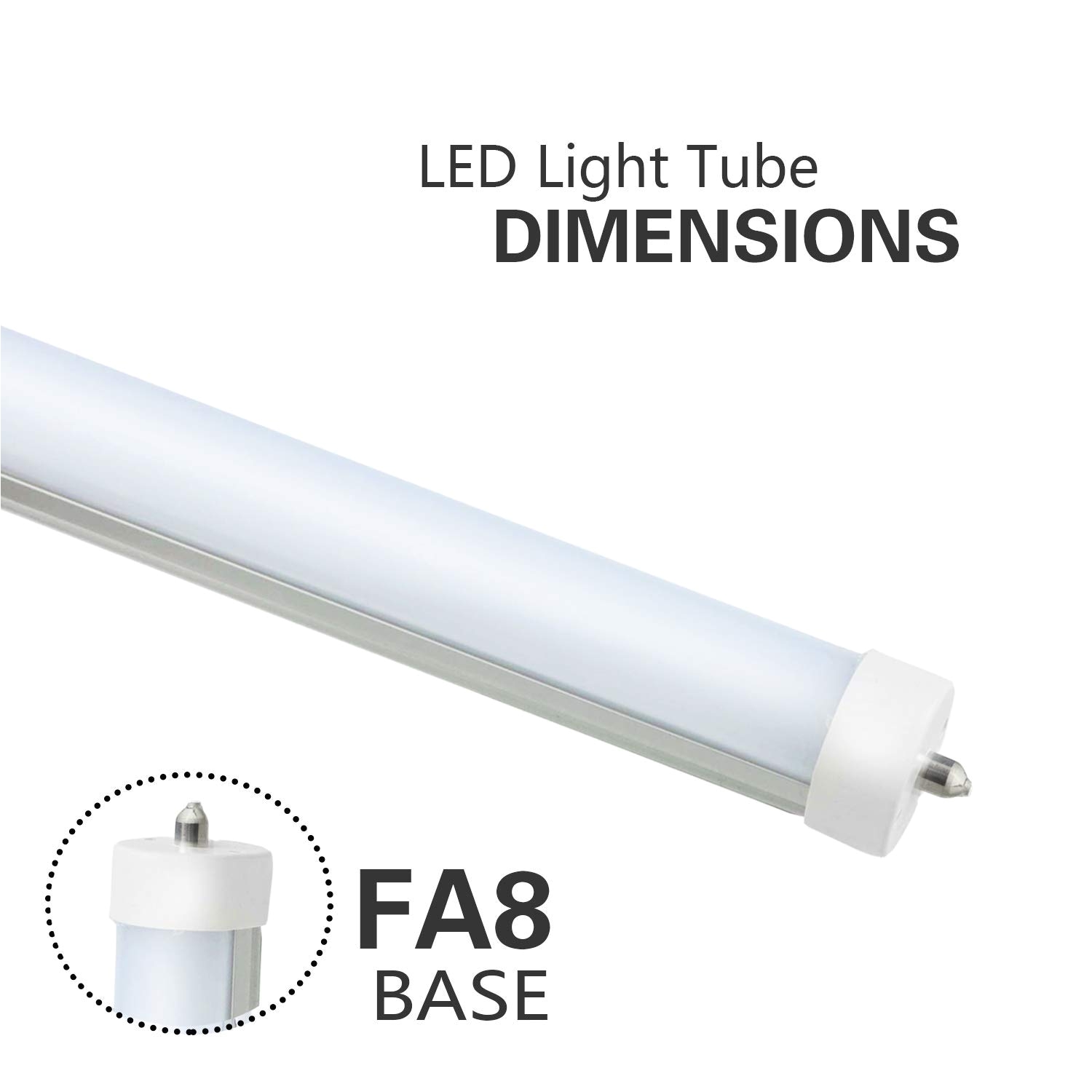 8ft led bulbs for fluorescent fixtures 96 f96t12 led tube replacement 120v and 277v input 5500k daylight white 40watt 4000lm super bright 4pcs 5500k