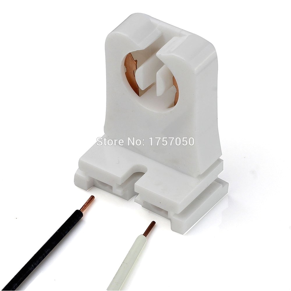 pack of 25 ul listed non shunted t8 lamp holder socket tombstone with 10 inches wires attached for led fluorescent tube in lamp bases from lights lighting