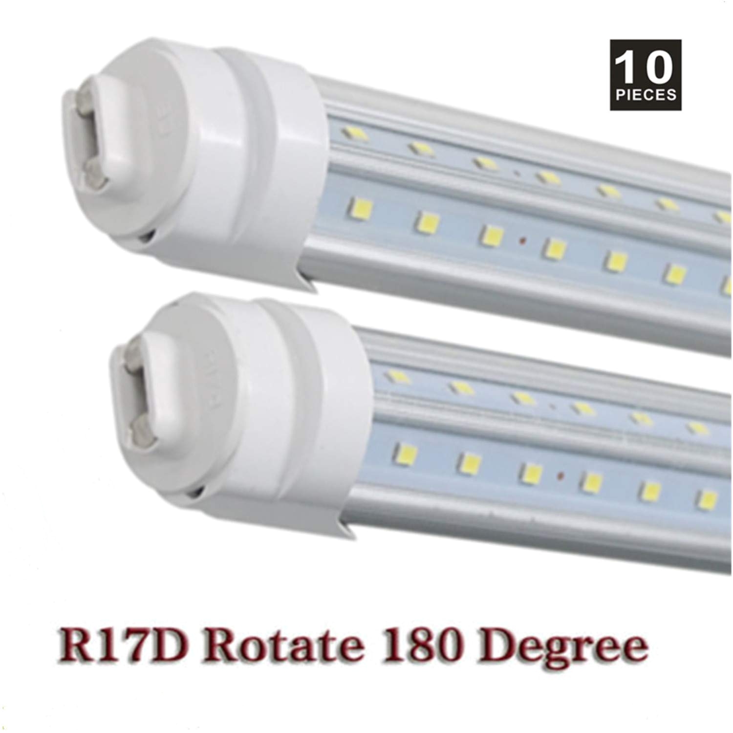 t8 t10 t12 led light tube 8ft 65w r17d replacement for f96t12 cw ho 150w dual v shape 8ft tube light 6000 6500k clear lens dual ended power