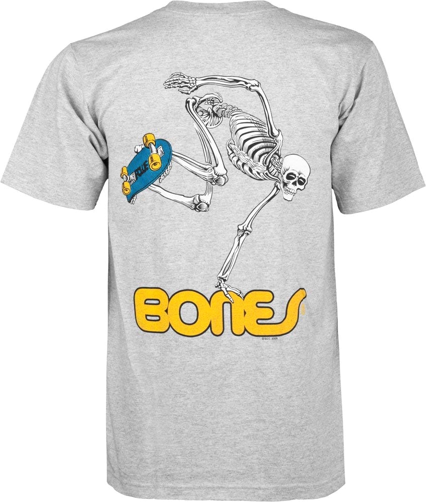 amazon com powell peralta skateboard skeleton t shirt bones brigade t shirt sports outdoors