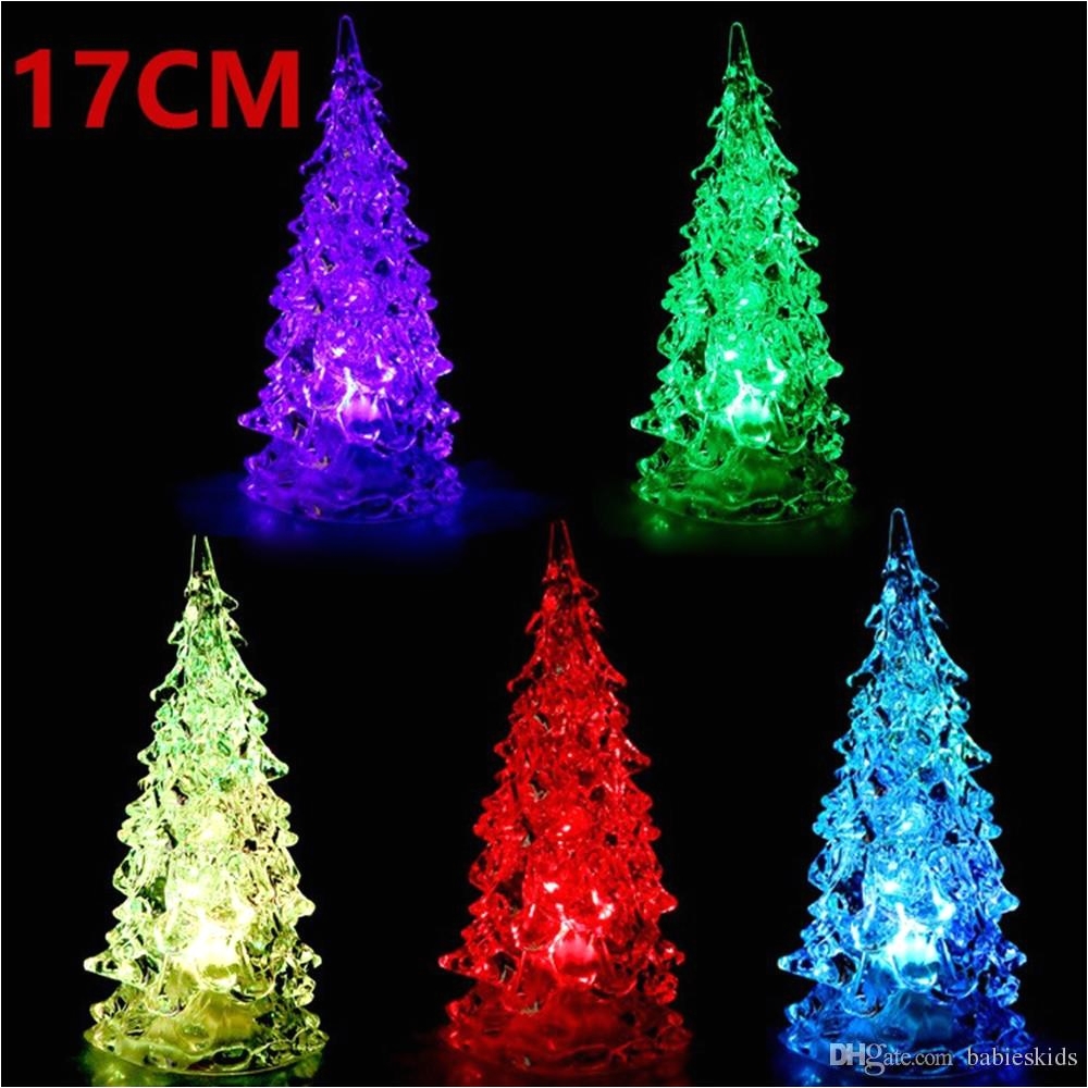 colorful crystal acrylic christmas tree led night light changing tower lamp home decoration xmas light gift party wedding decorations best christmas toys