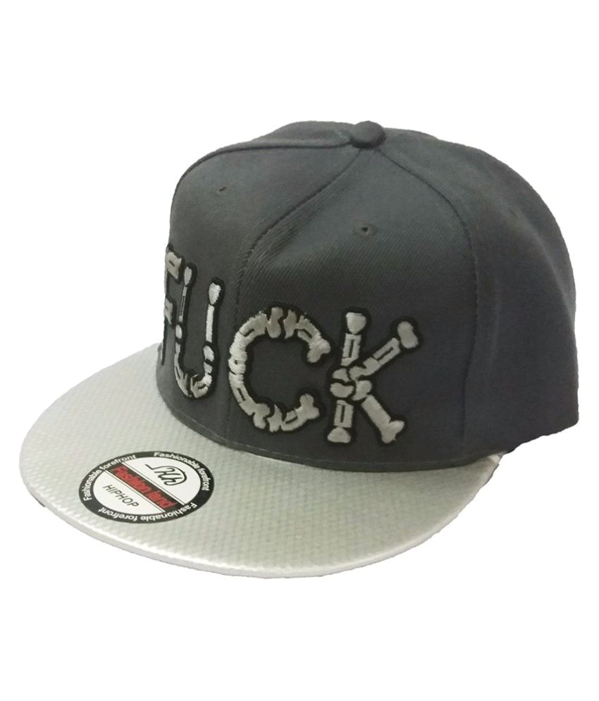 grey hip hop cap embroidered fuck for boys and girls