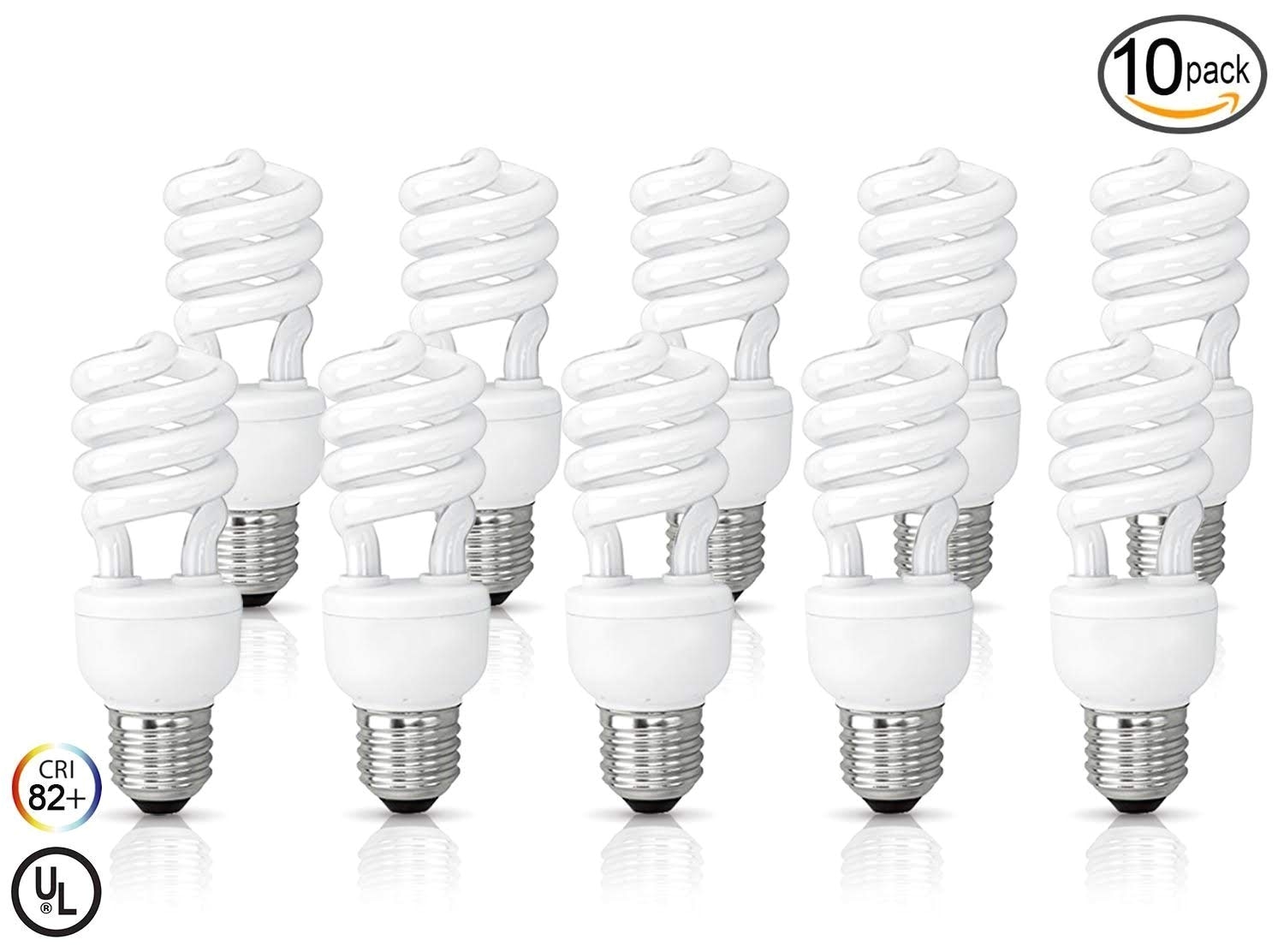 10 pack circle 13 watt 60 watt compact fluorescent light soft white 3000k mini spiral medium base cfl light bulbs amazon com