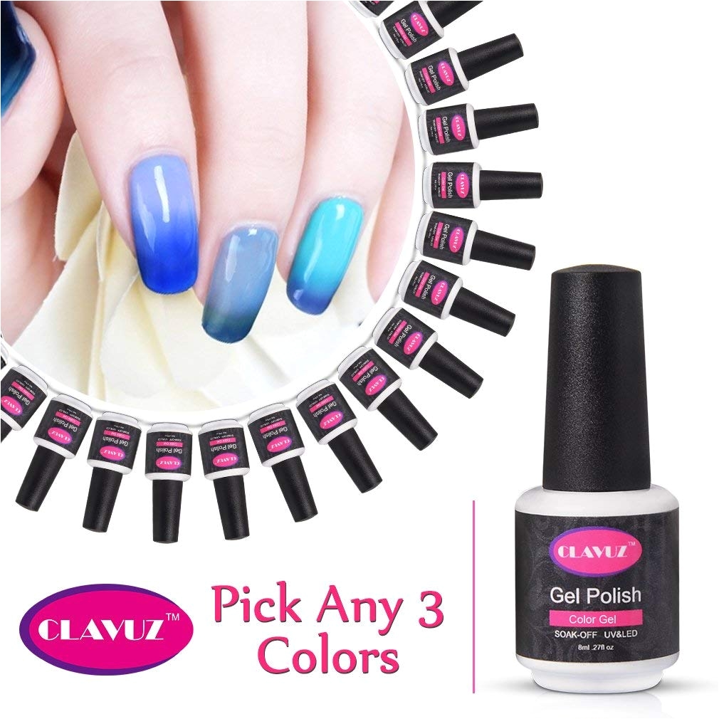 Gel Nail Polish without Uv Light Amazon Com Clavuz Pick Any 3 Colors soak Off Gel Nail Polish Set