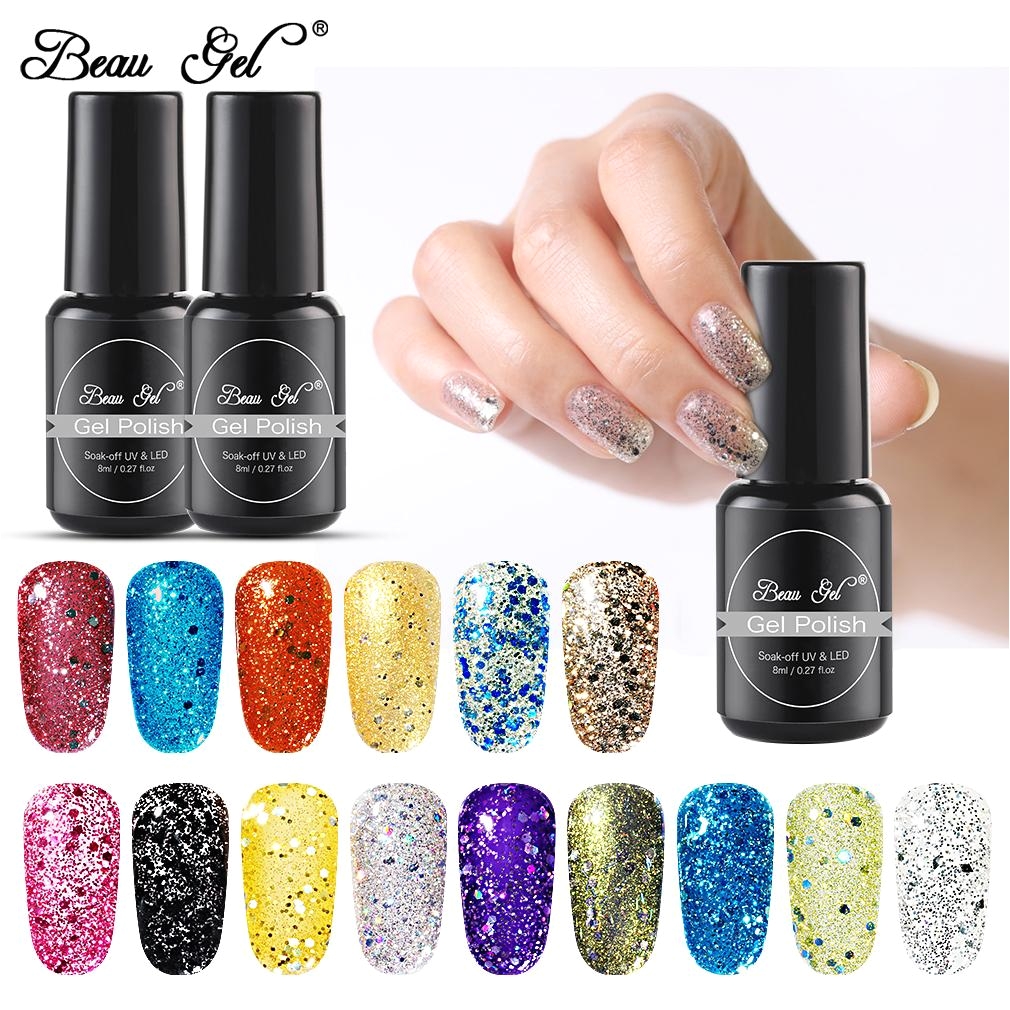 beau gel 8ml nail gel diamond glitter uv nail polish led lamp lak varnish lacquer semi permanent gelpolish primer discount nail polish nail polish sale from