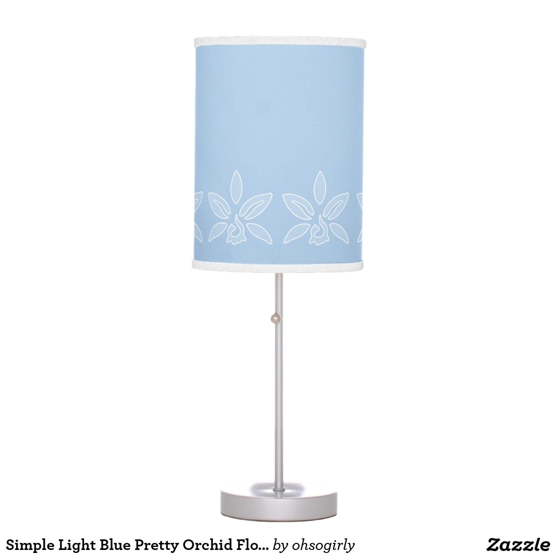 Girly Bedside Lamps Simple Light Blue Pretty orchid Flower with Name Table Lamps