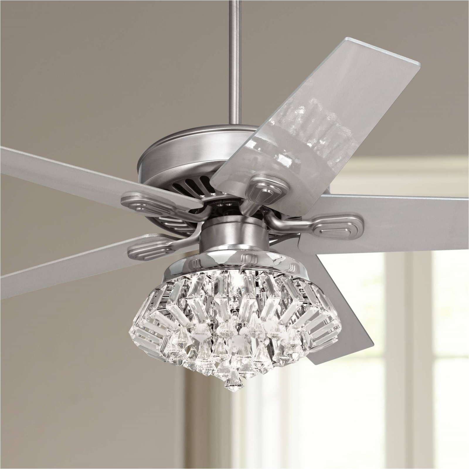 52 windstar ii steel crystal light kit ceiling fan