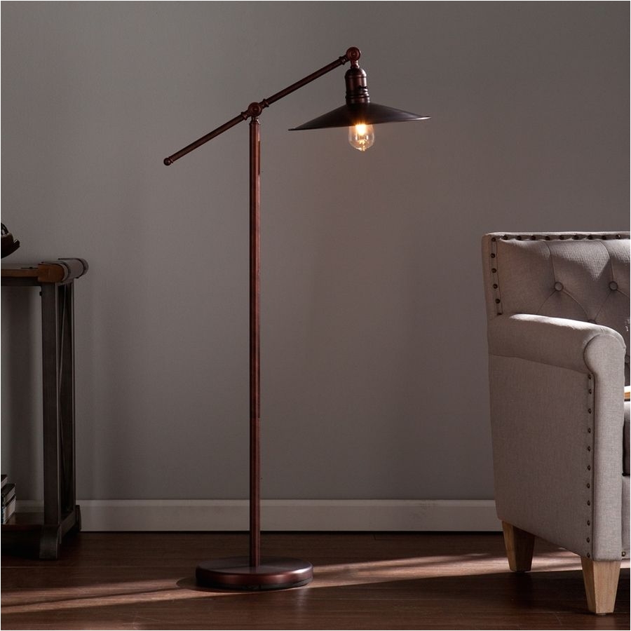 boston loft furnishings attina coppery brushed bronze downbridge indoor floor lamp with metal shade