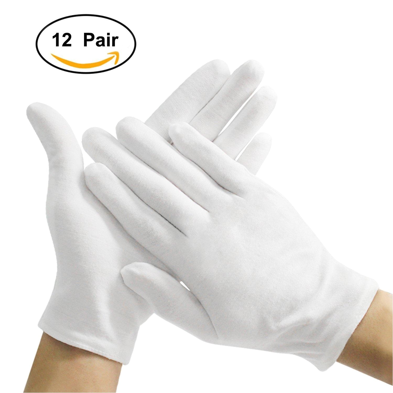 maydahui white cotton gloves 9 4 large size for cosmetic moisturizing coin jewelry inspection performance driving watch repair white gloves cotton gloves