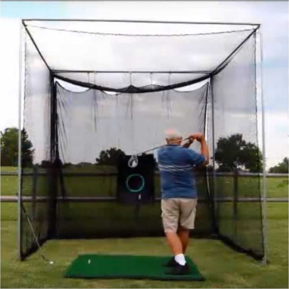 golf net indoor outdoor 10x10 driving practice netting diy frame corner cage kit cimarron