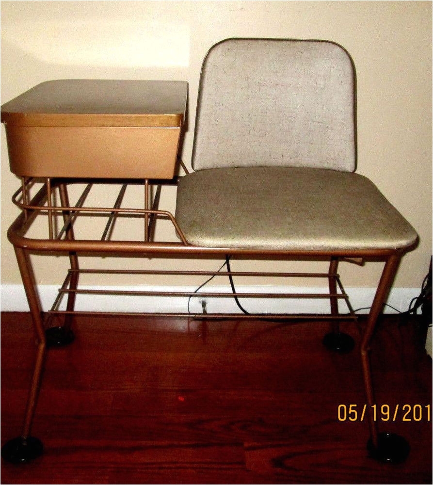 mid century designer lu van telephone table chair gossip bench copper midcenturymodern