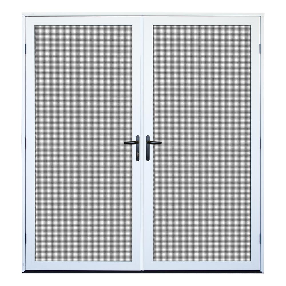 white recessed mount meshtec ultimate screen door