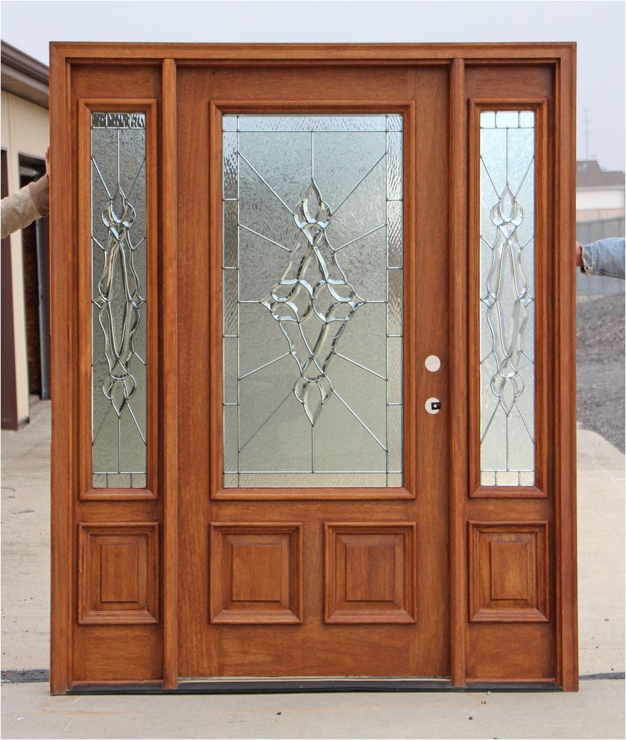 Half Light Door Front Entry Doors with Side Lights Showroom Display Door Finished