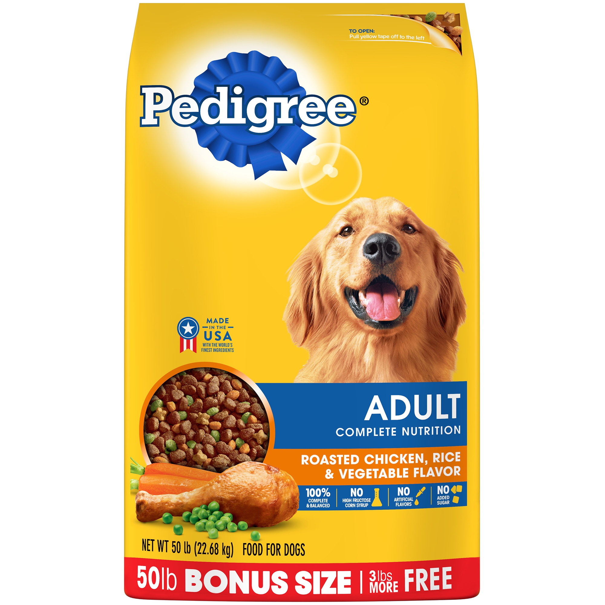pedigree complete nutrition adult dry dog food roasted chicken rice vegetable flavor 50 lb bag walmart com