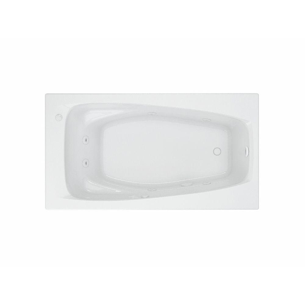 acrylic rectangular drop in whirlpool bathtub in white