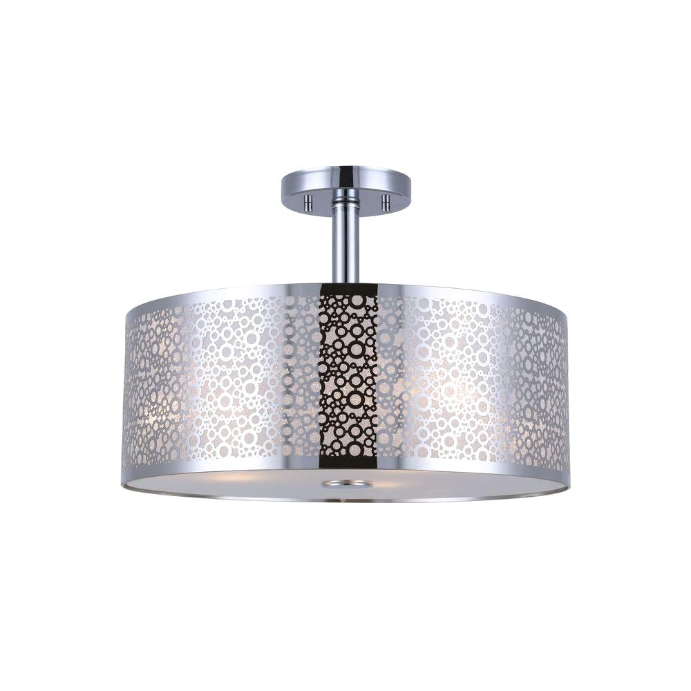 drum semi flushmount lights lighting the home depot throughout chrome semi flush ceiling light