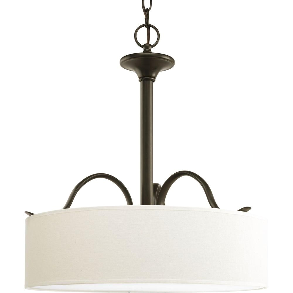 progress lighting inspire collection 3 light antique bronze pendant p3931 20 the home depot