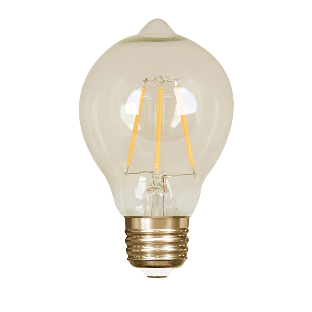 feit electric 60 watt equivalent soft white at19 dimmable led antique edison amber glass filament vintage style light bulb bpat19 led the home depot