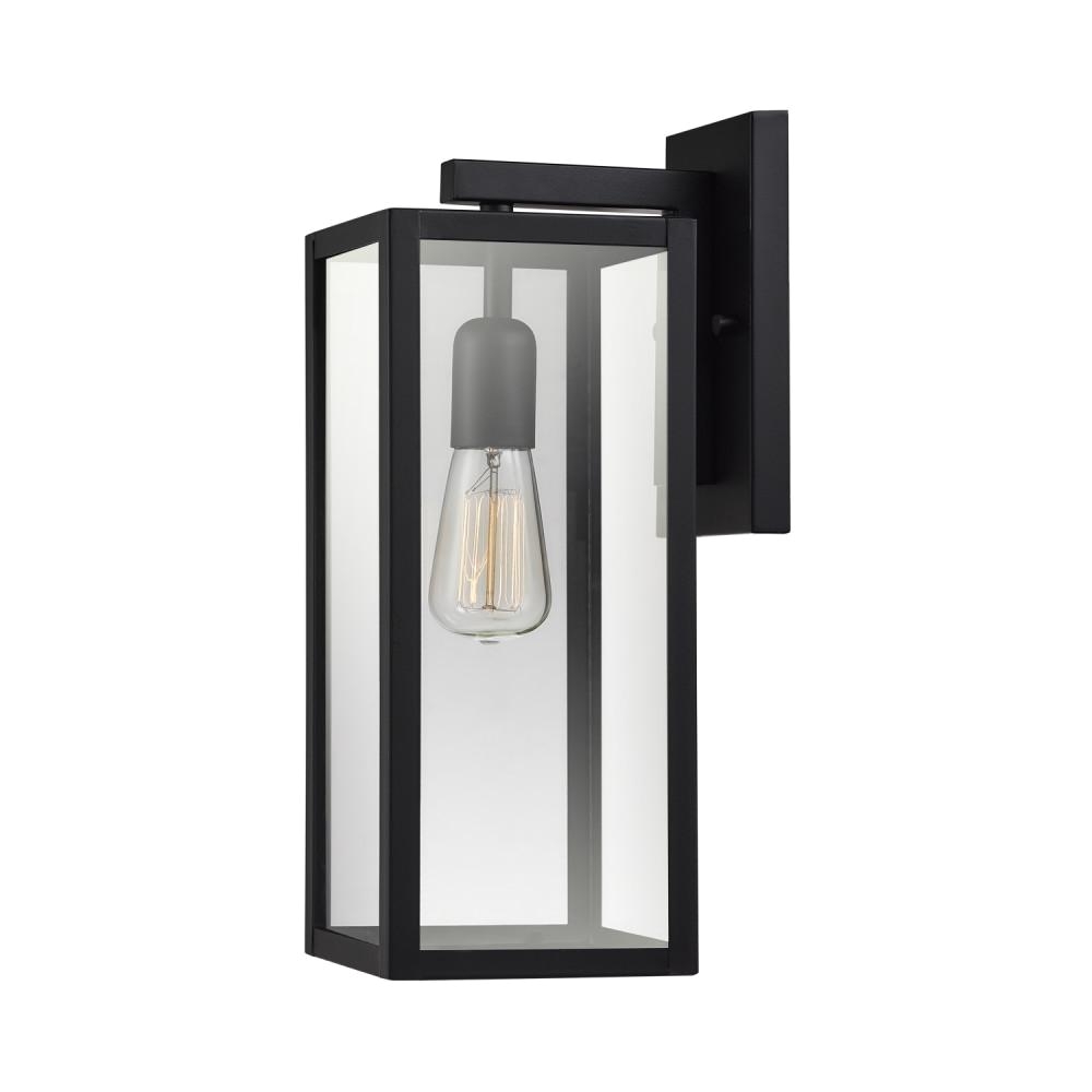 globe electric hurley 1 light matte black outdoor wall mount sconce